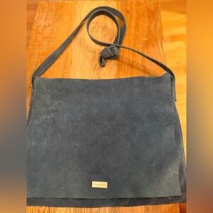 Pulicati Blue Suede Messenger Bag Functional Design Made in Italy 💙